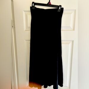 Tahari Business Casual Black Midi A-Line SZ M Skirt with Slit